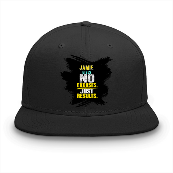 Classic Snapback Cap | Adjustable Fit | Heavy Cotton | Structured Panels | Flat Brim | Unisex Adult | Personalized | Typography | Overcoming Obstacles | Everyday | Empowering | No Excuses, Just Results