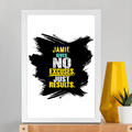 Framed Poster | Multiple Sizes | 300 GSM Art Paper | Laminated | Fade-Proof | Home Decor | Personalized | Typography | Overcoming Obstacles | Everyday | Empowering | No Excuses, Just Results - front_A3 Frame Poster - A3 Frame Poster - mockup 12