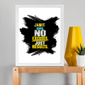 Framed Poster | Multiple Sizes | 300 GSM Art Paper | Laminated | Fade-Proof | Home Decor | Personalized | Typography | Overcoming Obstacles | Everyday | Empowering | No Excuses, Just Results - front_11x14In - 11x14In - mockup 4