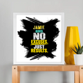 Framed Poster | Multiple Sizes | 300 GSM Art Paper | Laminated | Fade-Proof | Home Decor | Personalized | Typography | Overcoming Obstacles | Everyday | Empowering | No Excuses, Just Results - front_12x12In - 12x12In - mockup 5