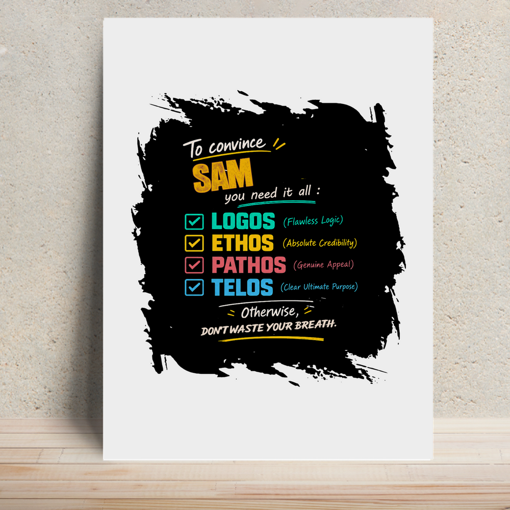 Metal Posters | 8x11.7 & 11.7x15.7 Inches | 1mm Thick Metal | Magnetic Mount | Waterproof | Glossy Finish | Home Decor | Personalized | Typography | Rhetoric | Persuasion | Confident | The Persuasion Formula - front - White - mockup 1