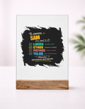 Acrylic Photo Frame with Stand | 5x7 Inch | Acrylic & Wood | UV Printed Tabletop Display | Universal | Personalized | Typography | Rhetoric | Persuasion | Confident | The Persuasion Formula - front_1 - mockup 2