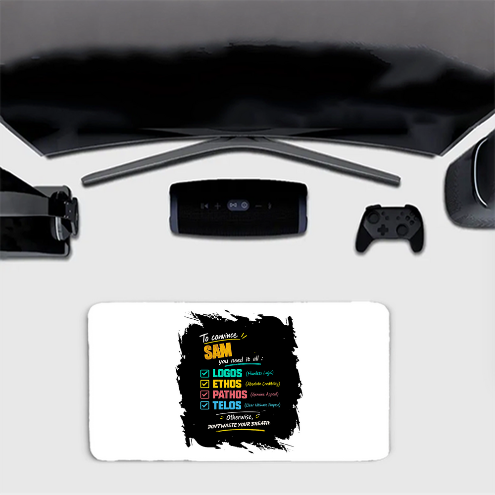 Gaming Pad | Extended Sizes 60x30cm & 80x33cm | 3mm Thick Skid-Proof Base | Smooth Control & Fade-Proof | Unisex | Personalized | Typography | Rhetoric | Persuasion | Confident | The Persuasion Formula - front_80x33cm - mockup 1