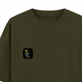 Oversized Classic T-Shirt | Unisex Relaxed Fit | 100% Super-Combed Cotton | Pre-Shrunk, Double-Stitched | Adults | Personalized | Typography | Rhetoric | Persuasion | Confident | The Persuasion Formula - left pocket - Olive Green - mockup 3
