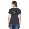 Female Classic Crew T-Shirt | Regular Fit | 180 GSM Bio-Washed Cotton Blend | Pre-Shrunk, Double-Stitched | Women | Personalized | Typography | Rhetoric | Persuasion | Confident | The Persuasion Formula - back - Navy Blue - mockup 2