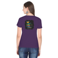 Female Classic Crew T-Shirt | Regular Fit | 180 GSM Bio-Washed Cotton Blend | Pre-Shrunk, Double-Stitched | Women | Personalized | Typography | Rhetoric | Persuasion | Confident | The Persuasion Formula - back - Purple - mockup 2