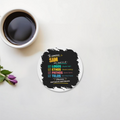 Acrylic Coaster | Square & Round Shapes | Durable Acrylic | Glossy Finish Surface Protection | Unisex | Personalized | Typography | Rhetoric | Persuasion | Confident | The Persuasion Formula - front - Circle - White - mockup 1