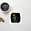 Acrylic Coaster | Square & Round Shapes | Durable Acrylic | Glossy Finish Surface Protection | Unisex | Personalized | Typography | Rhetoric | Persuasion | Confident | The Persuasion Formula - front_2 - Square - White - mockup 2
