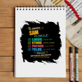 Sketchbook | A5 Size | 140 GSM Paper | Spiral Bound | Unisex | Personalized | Typography | Rhetoric | Persuasion | Confident | The Persuasion Formula - front - White - mockup 1