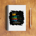A5 Notepad | 120 Pages, Ruled/Unruled | 70 GSM Natural Shade Paper, 300 GSM Cover | Wire Bound | Everyday Use | Personalized | Typography | Rhetoric | Persuasion | Confident | The Persuasion Formula - front - White - mockup 1