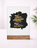 Acrylic Photo Frame with Stand | 5x7 Inch | Acrylic & Wood | UV Printed Tabletop Display | Universal | Personalized | Typography | Ambition | Inner Strength | Everyday | Uplifting | Grit, Faith & Destiny - front_1 - mockup 2