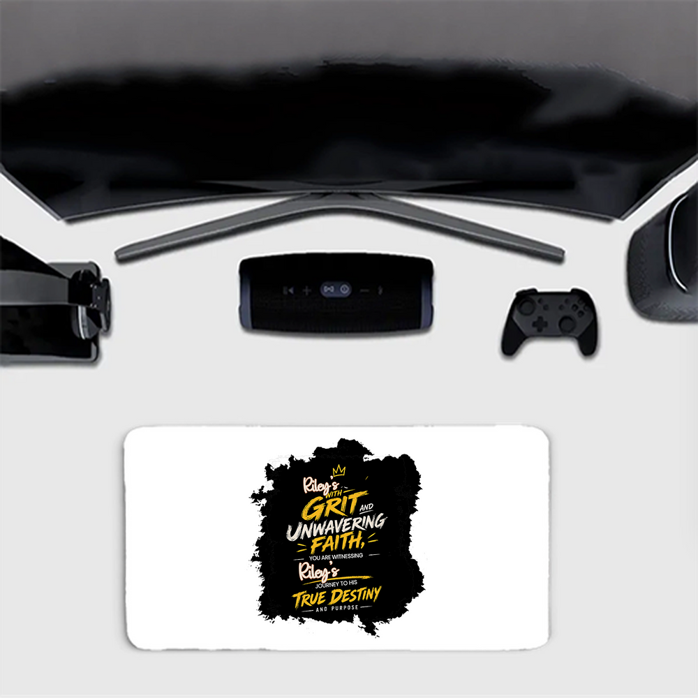 Gaming Pad | Extended Sizes 60x30cm & 80x33cm | 3mm Thick Skid-Proof Base | Smooth Control & Fade-Proof | Unisex | Personalized | Typography | Ambition | Inner Strength | Everyday | Uplifting | Grit, Faith & Destiny - front_80x33cm - mockup 1