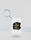 Keychain | Rectangle Square Slim | Durable Acrylic | Fade-Proof Glossy Finish | Unisex | Personalized | Typography | Ambition | Inner Strength | Everyday | Uplifting | Grit, Faith & Destiny - front_Rectangle - Rectangle - White - mockup 3
