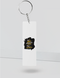 Keychain | Rectangle Square Slim | Durable Acrylic | Fade-Proof Glossy Finish | Unisex | Personalized | Typography | Ambition | Inner Strength | Everyday | Uplifting | Grit, Faith & Destiny - front_Slim - Slim - White - mockup 5