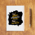 Sketchbook | A5 Size | 140 GSM Paper | Spiral Bound | Unisex | Personalized | Typography | Ambition | Inner Strength | Everyday | Uplifting | Grit, Faith & Destiny - back - White - mockup 2
