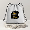 Drawstring Bag | 280 GSM | Durable Cotton | Secure Closure | Unisex | Personalized | Typography | Ambition | Inner Strength | Everyday | Uplifting | Grit, Faith & Destiny - front - mockup 1