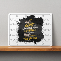 MDF Wooden Puzzle | 6x8 Inch 30 Pieces | Glossy Finish | Durable, Waterproof | Kids & Adults | Personalized | Typography | Ambition | Inner Strength | Everyday | Uplifting | Grit, Faith & Destiny