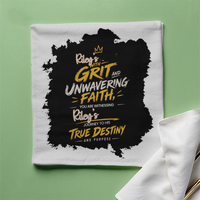 Cloth Napkin | Standard Dining Size | 100% Polyester | Soft, Durable, Hemmed | Unisex | Personalized | Typography | Ambition | Inner Strength | Everyday | Uplifting | Grit, Faith & Destiny