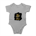 Baby Romper | 0-12 Months | 180 GSM Bio-Washed Cotton | Double-Stitched, Pre-Shrunk | Unisex | Personalized | Typography | Ambition | Inner Strength | Everyday | Uplifting | Grit, Faith & Destiny - front - Grey Melange - mockup 1