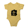 Baby Romper | 0-12 Months | 180 GSM Bio-Washed Cotton | Double-Stitched, Pre-Shrunk | Unisex | Personalized | Typography | Ambition | Inner Strength | Everyday | Uplifting | Grit, Faith & Destiny - front - Yellow - mockup 1