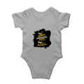 Baby Romper | 0-12 Months | 180 GSM Bio-Washed Cotton | Double-Stitched, Pre-Shrunk | Unisex | Personalized | Typography | Ambition | Inner Strength | Everyday | Uplifting | Grit, Faith & Destiny - back - Grey Melange - mockup 2