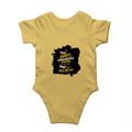 Baby Romper | 0-12 Months | 180 GSM Bio-Washed Cotton | Double-Stitched, Pre-Shrunk | Unisex | Personalized | Typography | Ambition | Inner Strength | Everyday | Uplifting | Grit, Faith & Destiny - back - Yellow - mockup 2