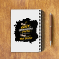A5 Notepad | 120 Pages, Ruled/Unruled | 70 GSM Natural Shade Paper, 300 GSM Cover | Wire Bound | Everyday Use | Personalized | Typography | Ambition | Inner Strength | Everyday | Uplifting | Grit, Faith & Destiny - back - White - mockup 2