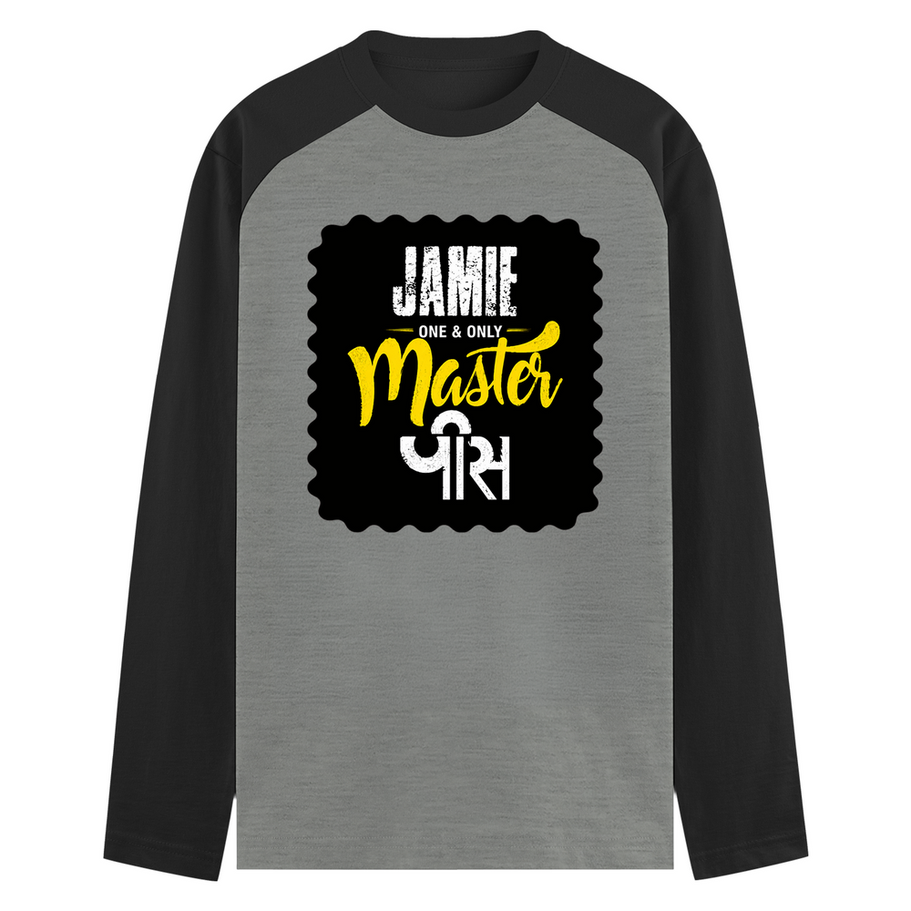 Male Raglan T-Shirt | Men's Regular Fit | 180 GSM Bio-Washed Fabric | Double Stitched, Ribbed Neck | Personalized | Typography | Identity | Self-Worth | Everyday | Confident - front - mockup 1