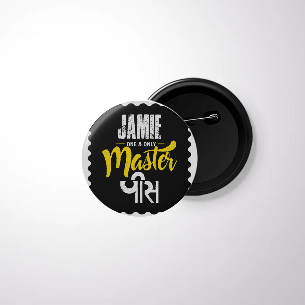 Pin Button Badge | Durable Metal | Glossy Finish | Unisex | Personalized | Typography | Identity | Self-Worth | Everyday | Confident - front - White - mockup 1