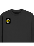 Oversized Sweatshirt | Relaxed Fit Unisex | 90% Cotton 10% Polyester 400 GSM | Pre-Shrunk Drop Shoulder | Unisex | Personalized | Typography | Identity | Self-Worth | Everyday | Confident - right pocket - Black - mockup 4