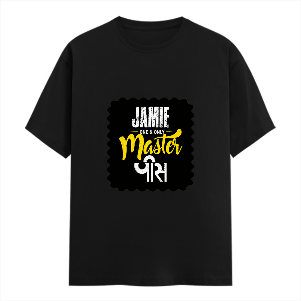 Female Classic Crew T-Shirt | Regular Fit | 180 GSM Bio-Washed Cotton Blend | Pre-Shrunk, Double-Stitched | Women | Personalized | Typography | Identity | Self-Worth | Everyday | Confident - front - Black - mockup 1
