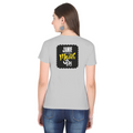Female Classic Crew T-Shirt | Regular Fit | 180 GSM Bio-Washed Cotton Blend | Pre-Shrunk, Double-Stitched | Women | Personalized | Typography | Identity | Self-Worth | Everyday | Confident - back - Grey Melange - mockup 2