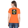 Female Classic Crew T-Shirt | Regular Fit | 180 GSM Bio-Washed Cotton Blend | Pre-Shrunk, Double-Stitched | Women | Personalized | Typography | Identity | Self-Worth | Everyday | Confident - back - Orange - mockup 2