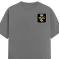 Female Classic Crew T-Shirt | Regular Fit | 180 GSM Bio-Washed Cotton Blend | Pre-Shrunk, Double-Stitched | Women | Personalized | Typography | Identity | Self-Worth | Everyday | Confident - left pocket - Charcoal Melange - mockup 3