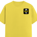 Female Classic Crew T-Shirt | Regular Fit | 180 GSM Bio-Washed Cotton Blend | Pre-Shrunk, Double-Stitched | Women | Personalized | Typography | Identity | Self-Worth | Everyday | Confident - left pocket - New Yellow - mockup 3