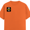 Female Classic Crew T-Shirt | Regular Fit | 180 GSM Bio-Washed Cotton Blend | Pre-Shrunk, Double-Stitched | Women | Personalized | Typography | Identity | Self-Worth | Everyday | Confident - right pocket - Orange - mockup 4