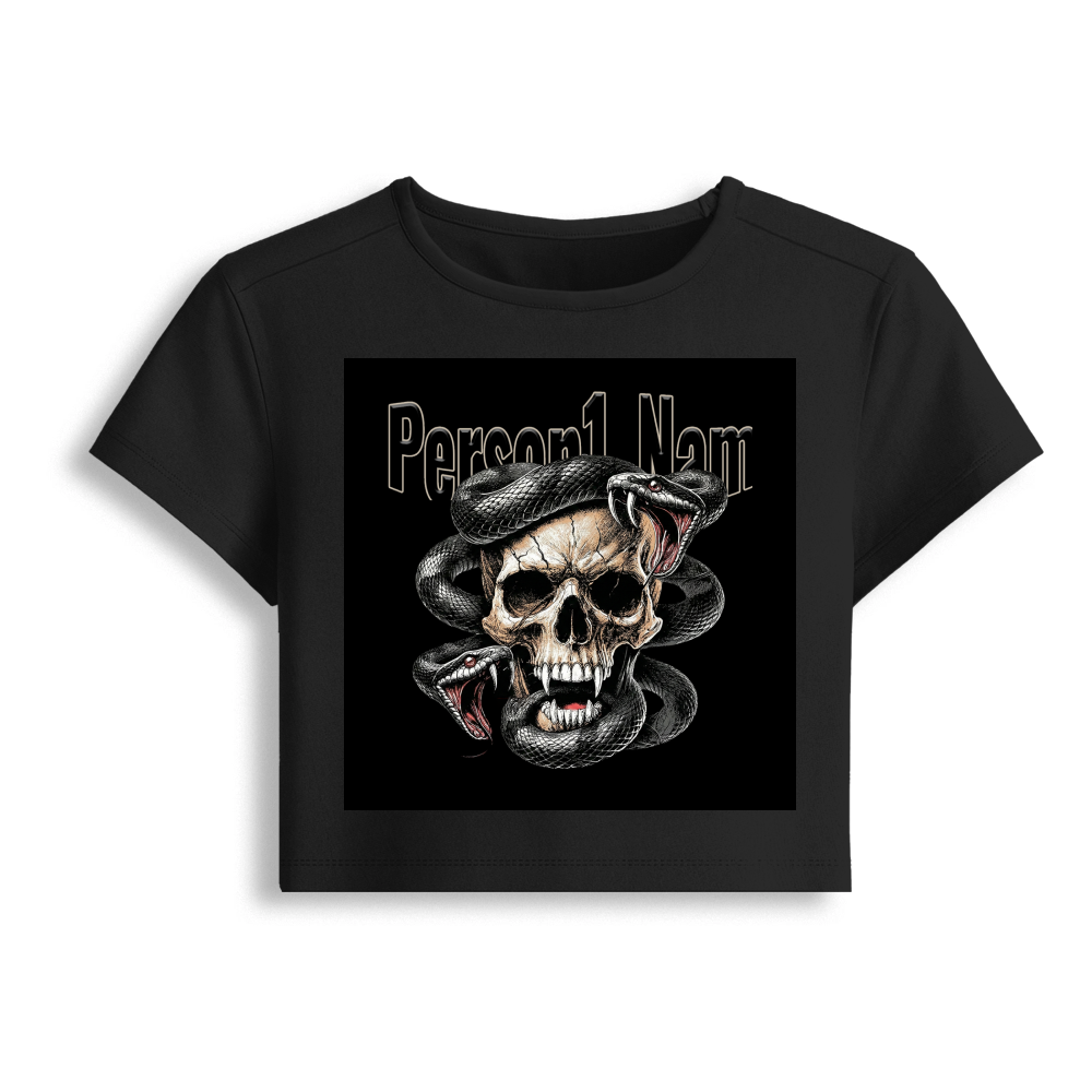 Personalized Edgy T-Shirt with Custom Name - Female Baby Tee Embroidery T-Shirt