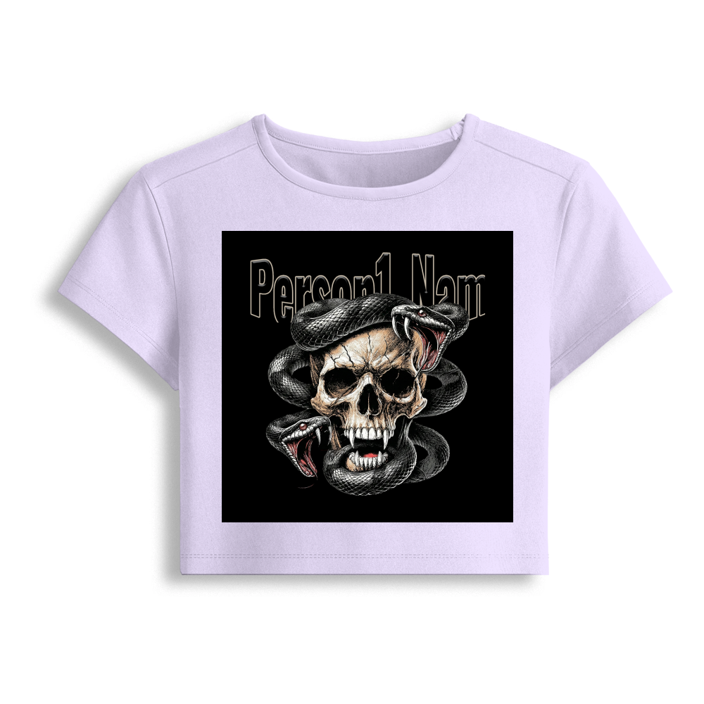 Personalized Edgy T-Shirt with Custom Name - Female Baby Tee Embroidery T-Shirt