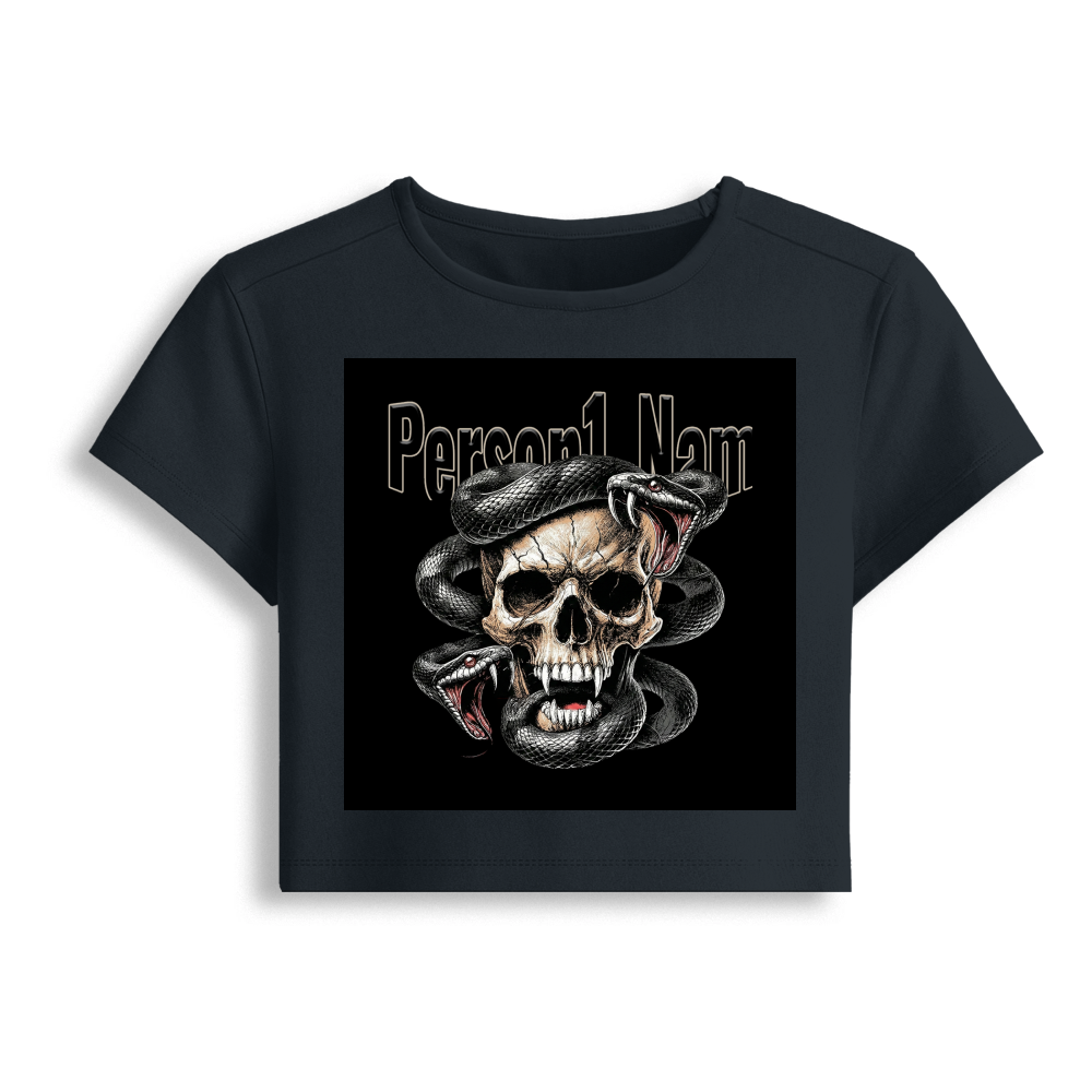 Personalized Edgy T-Shirt with Custom Name - Female Baby Tee Embroidery T-Shirt