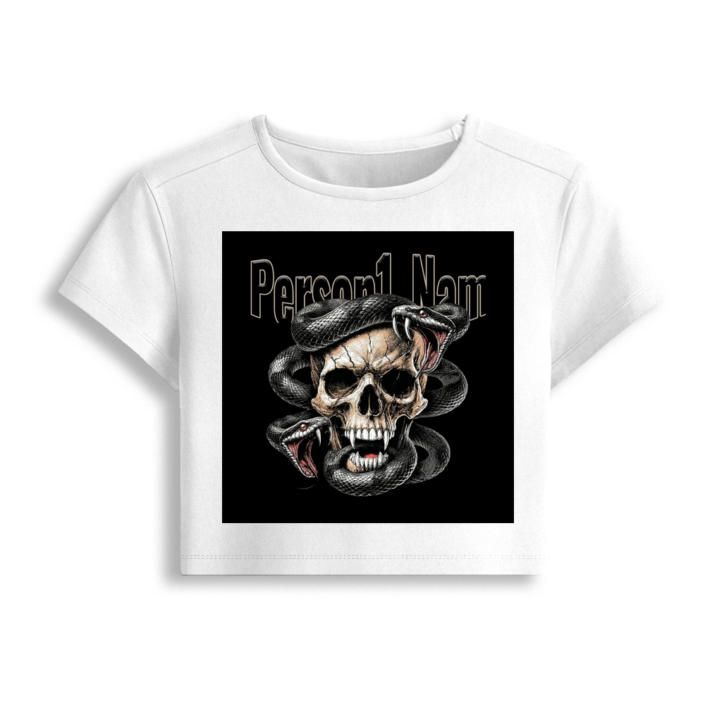 Personalized Edgy T-Shirt with Custom Name - Female Baby Tee Embroidery T-Shirt