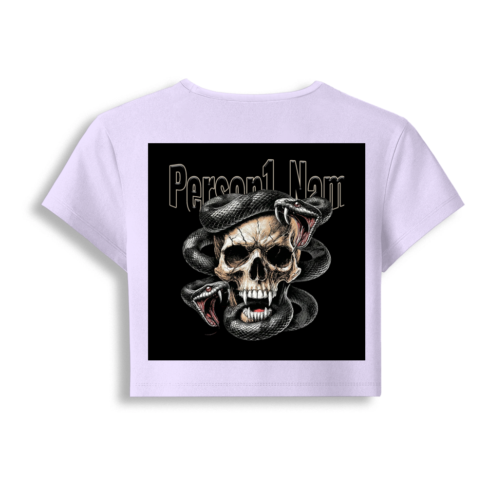 Personalized Edgy T-Shirt with Custom Name - Female Baby Tee Embroidery T-Shirt