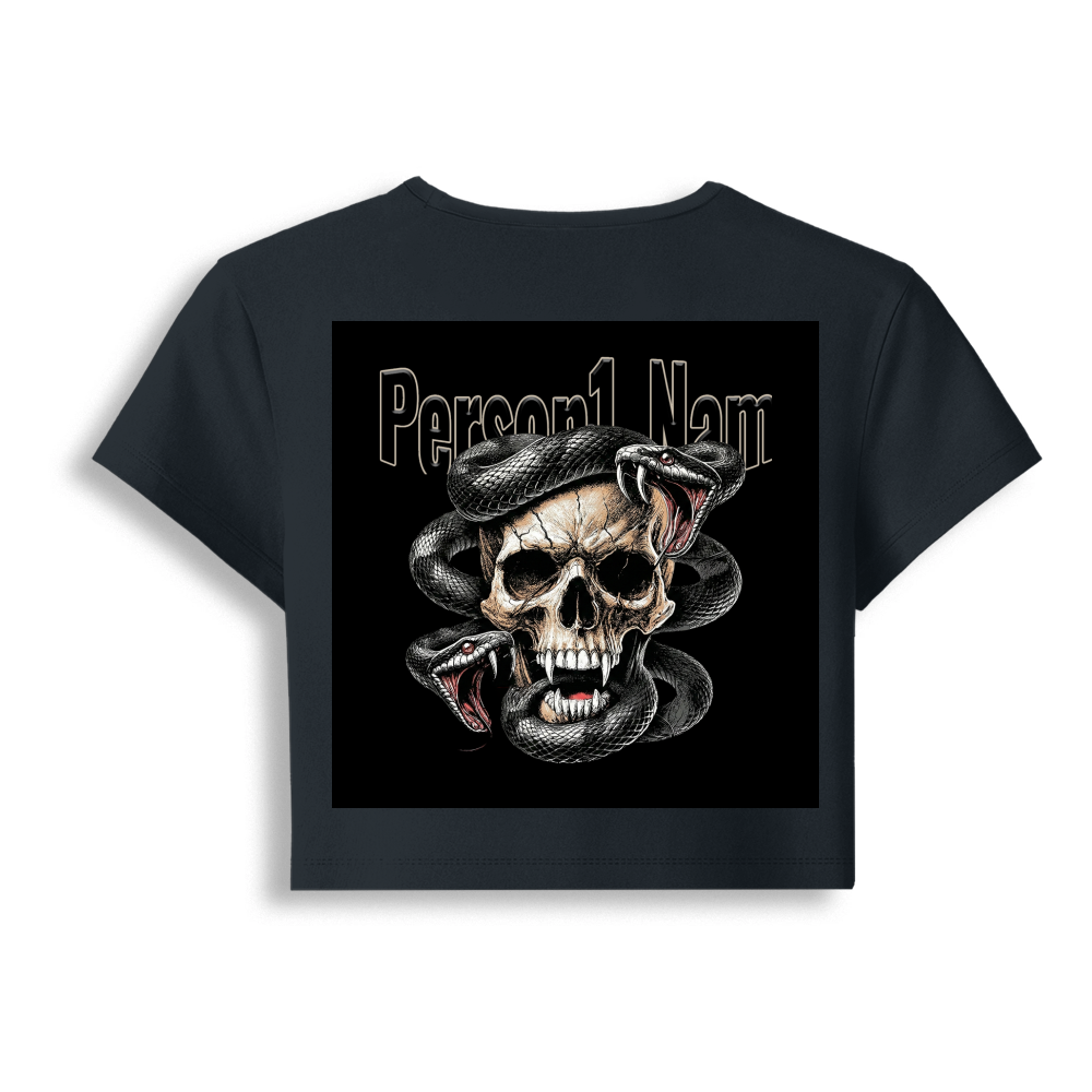 Personalized Edgy T-Shirt with Custom Name - Female Baby Tee Embroidery T-Shirt