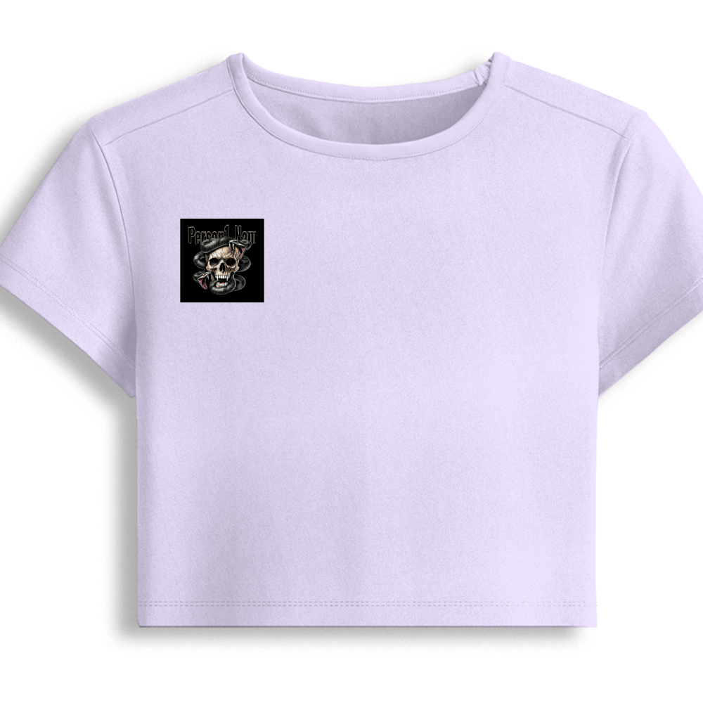 Personalized Edgy T-Shirt with Custom Name - Female Baby Tee Embroidery T-Shirt