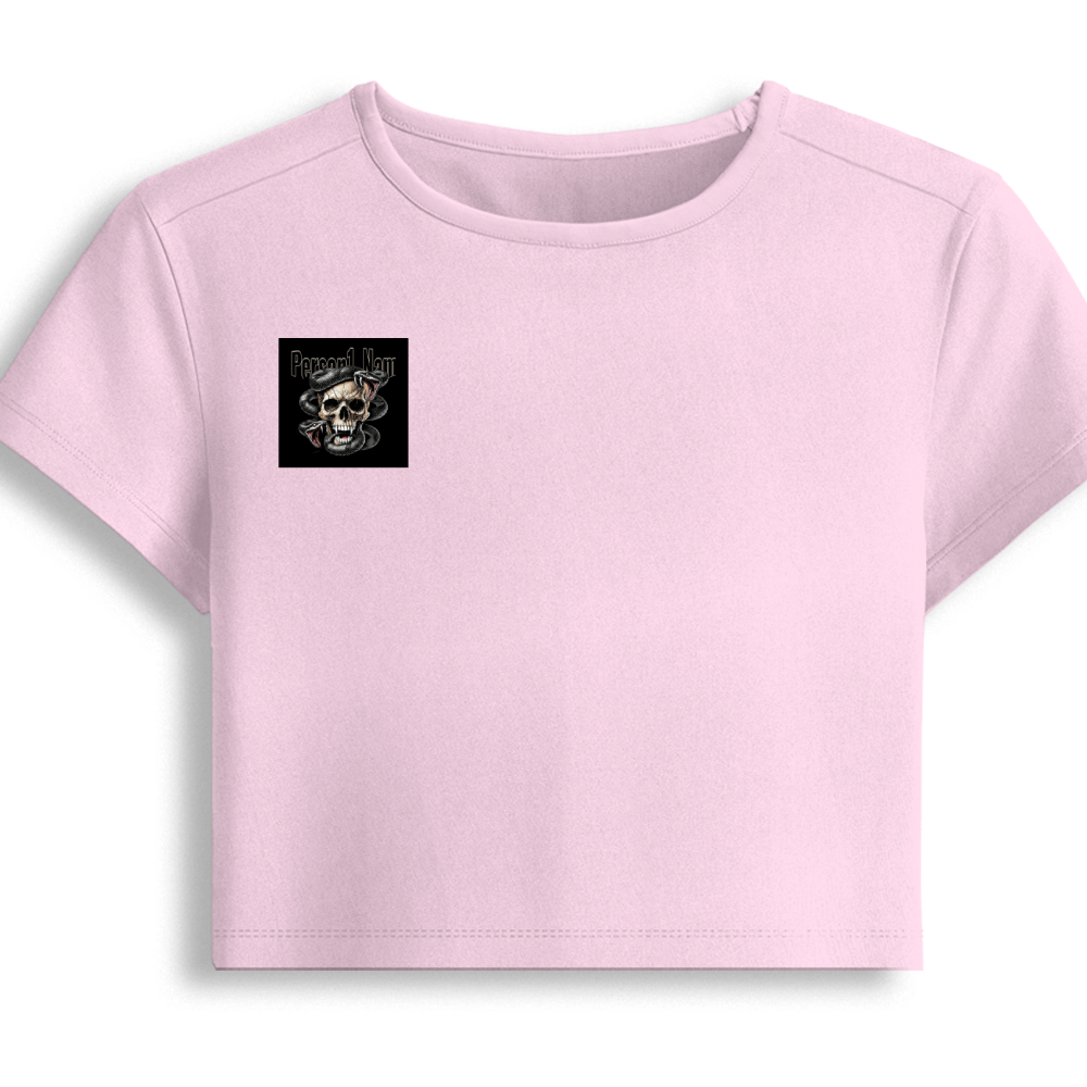 Personalized Edgy T-Shirt with Custom Name - Female Baby Tee Embroidery T-Shirt