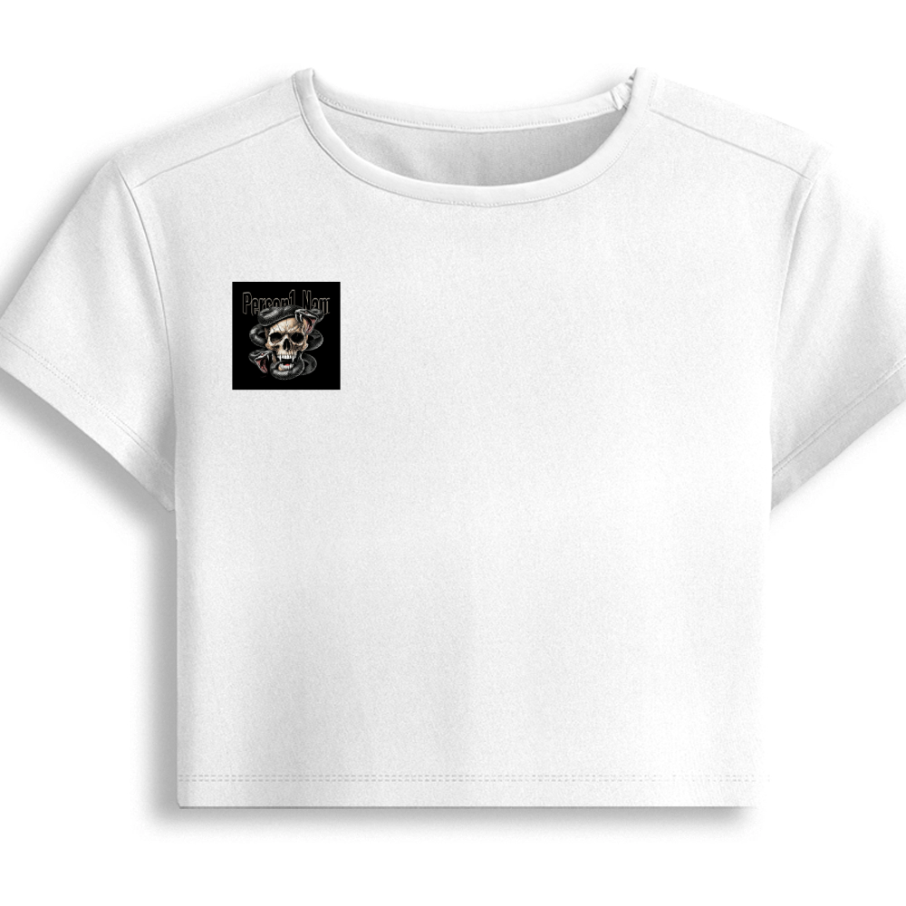 Personalized Edgy T-Shirt with Custom Name - Female Baby Tee Embroidery T-Shirt