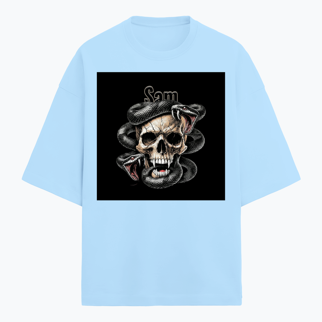 Personalized Edgy T-Shirt with Custom Name - Terry Oversized Tee Embroidery T-Shirt