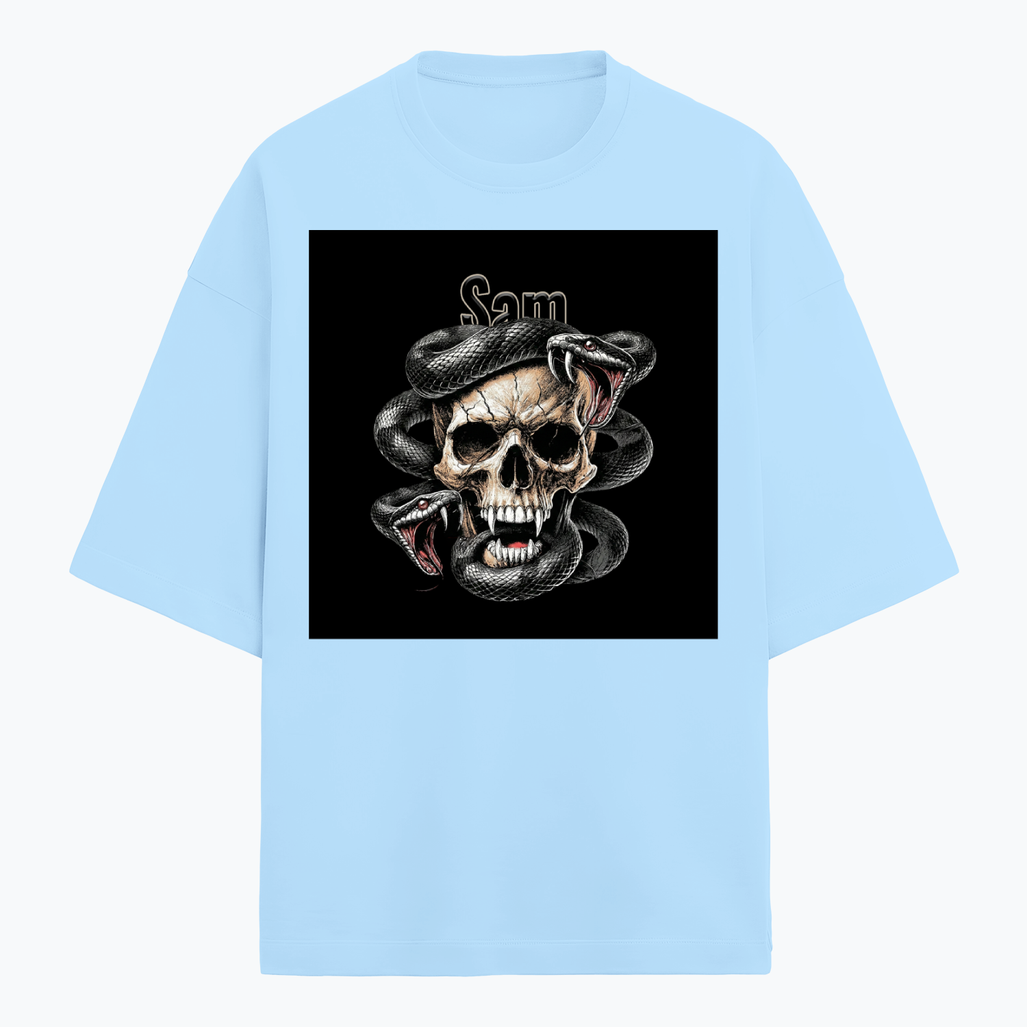 Personalized Edgy T-Shirt with Custom Name - Terry Oversized Tee Embroidery T-Shirt
