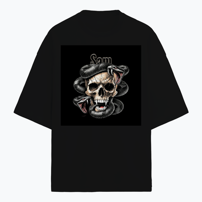 Personalized Edgy T-Shirt with Custom Name - Terry Oversized Tee Embroidery T-Shirt
