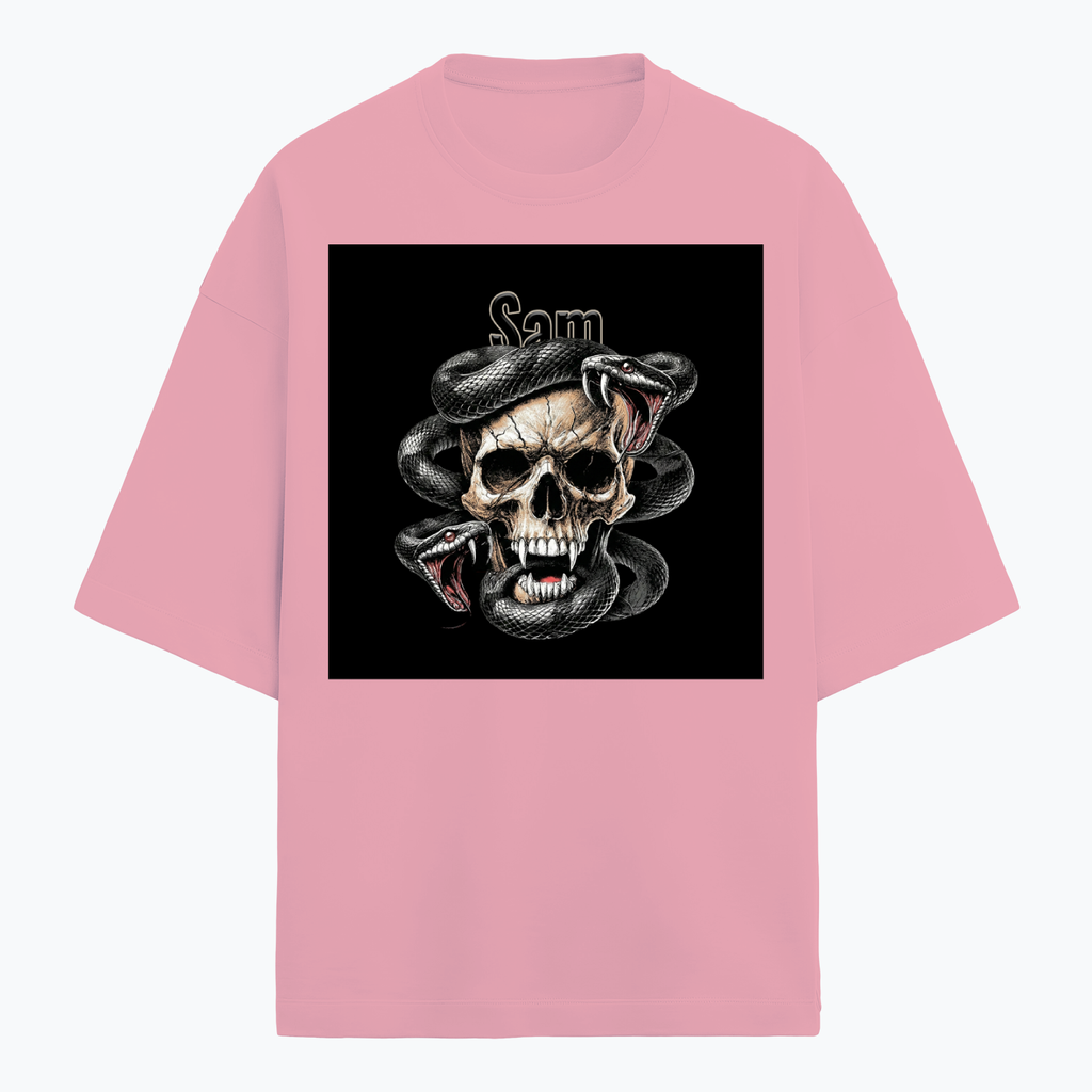 Personalized Edgy T-Shirt with Custom Name - Terry Oversized Tee Embroidery T-Shirt