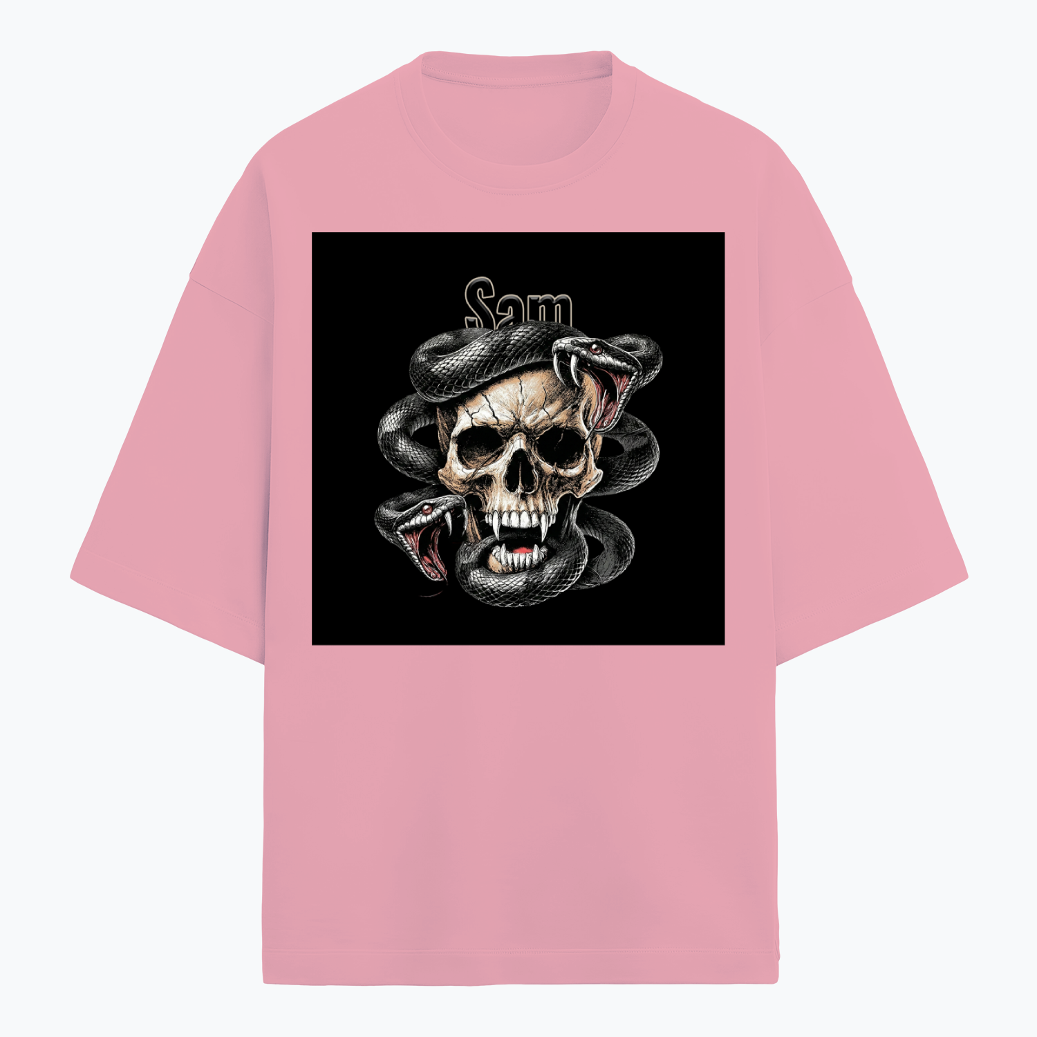 Personalized Edgy T-Shirt with Custom Name - Terry Oversized Tee Embroidery T-Shirt
